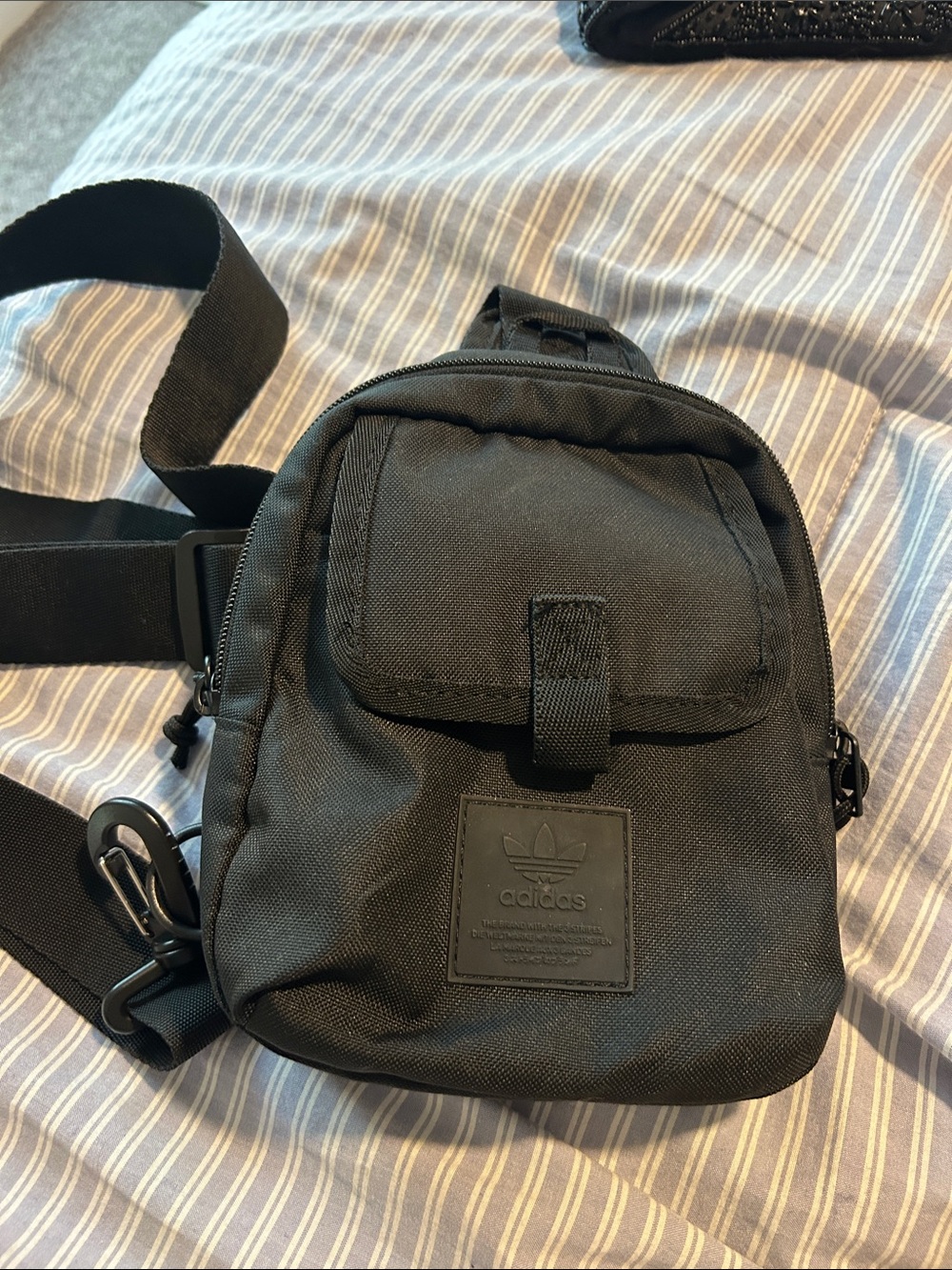 adidas Black Small Sling Belt Bag for Men